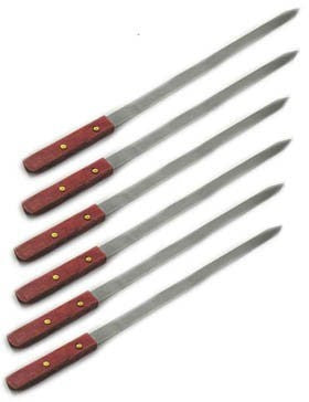 Premium Large 23-Inch Stainless Steel Brazilian Barbeque Style BBQ Skewers 1 Inch Wide (8-Pack)