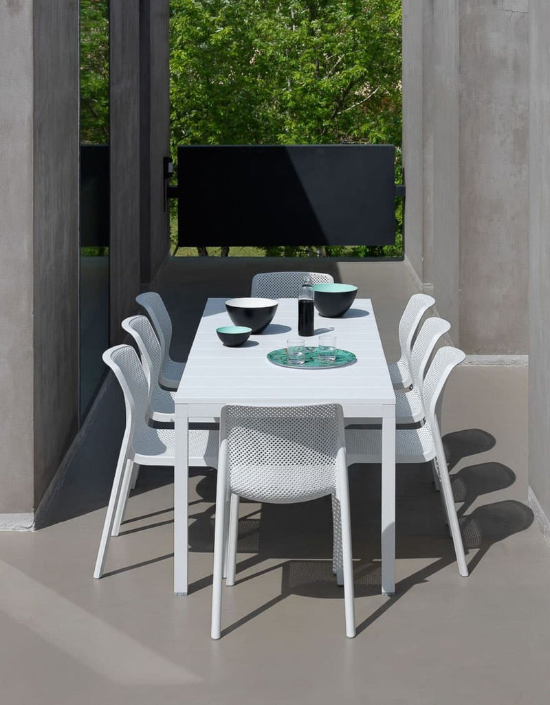 Extendible Patio Dining Table Extends from 55” to 83″ (33" depth)