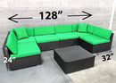7 pcs Outdoor Patio Furniture Sectional Conversation Set Aluminum Frame