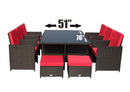 7pcs Patio Sectional & 11pcs Dining Set Combo