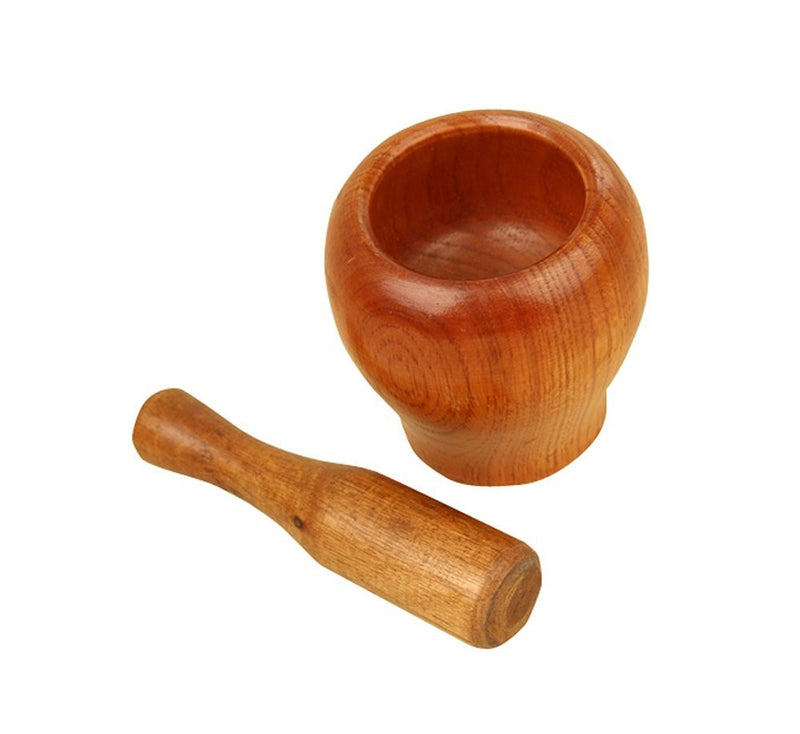 Bamboo Mortar and Pestle Garlic Pounder Press Spice Crusher