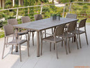 Nardi 9-piece Libeccio 87 in. x 40 in. Patio Dining Table with 8 Bora Armchairs