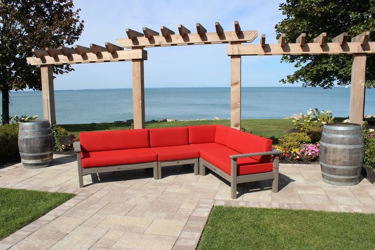 Eon Catalina 4 Piece Sunbrella Patio Sectional - Cherry