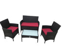 4 Piece Outdoor Patio Furniture Set Bistro - Red