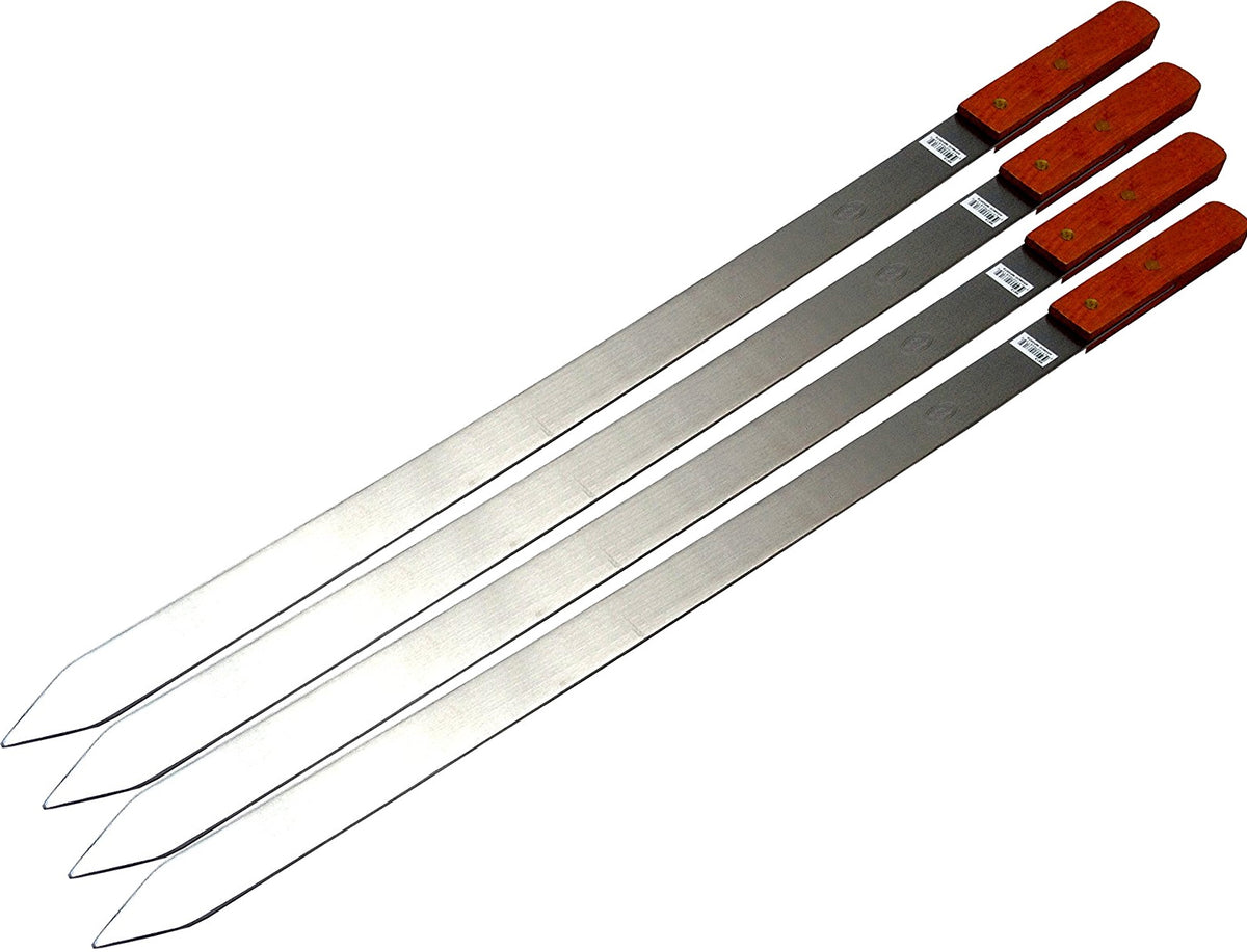 UGPLM 5-Pack 23-Inch Stainless Steel BBQ Skewers - Flat Design For Koobideh, Kebabs, Grilling