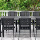 Nardi Maestrale Patio Dining Table with 8 Musa Armchairs in Charcoal