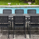 Nardi Maestrale Patio Dining Table with 8 Musa Armchairs in Charcoal