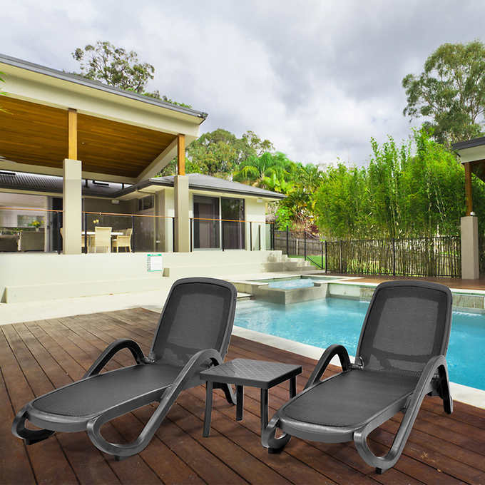 Nardi Alfa 3-piece Outdoor Patio Chaise Lounge Set