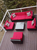 7pcs Patio Sectional & 11pcs Dining Set Combo