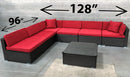 7 pcs Outdoor Patio Furniture Sectional Conversation Set Aluminum Frame