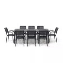 Nardi Maestrale Patio Dining Table with 8 Musa Armchairs in Charcoal