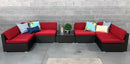 7 pcs Outdoor Patio Furniture Sectional Conversation Set Aluminum Frame