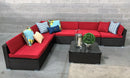 7 pcs Outdoor Patio Furniture Sectional Conversation Set Aluminum Frame