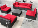 7 pcs Outdoor Patio Furniture Sectional Conversation Set Aluminum Frame