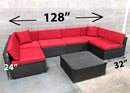 14pcs Sofa Cushion Cover Replacement Set, No Cushion Padding Included 6 Seat Cushion Cover & 8 Back Cushion Cover