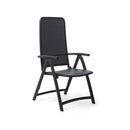 Nardi Charcoal Libeccio Dining Table with 6 Darsena 5-Position Patio Folding Chair