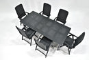 Nardi Charcoal Libeccio Dining Table with 6 Darsena 5-Position Patio Folding Chair