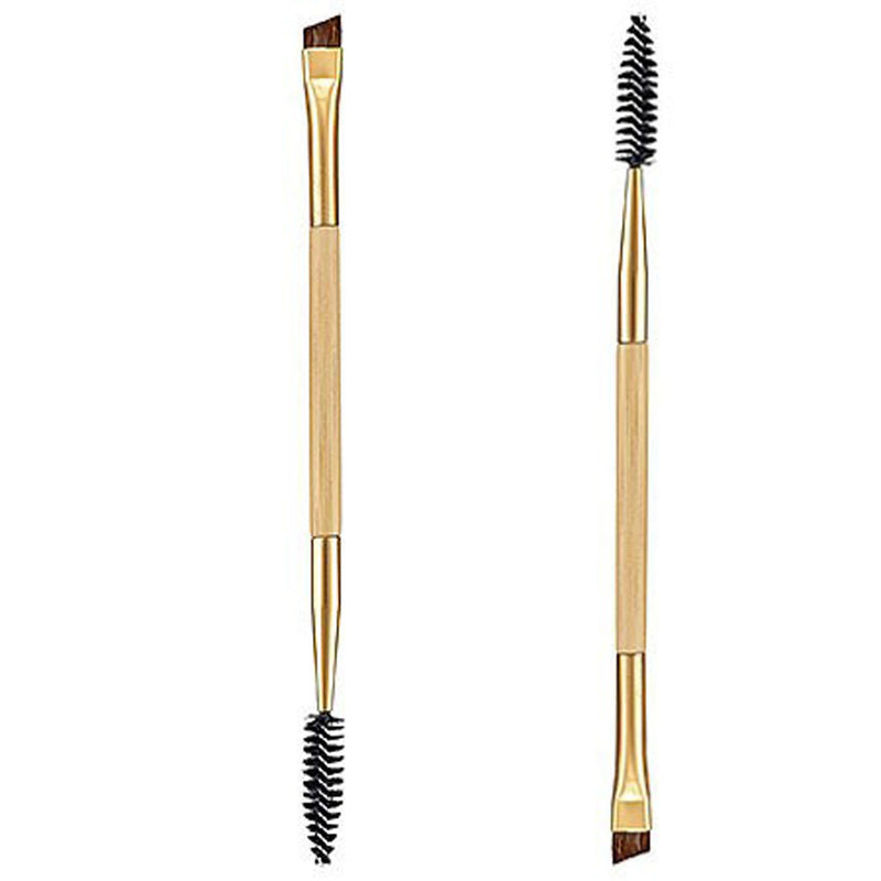 Bamboo Handle Double Eyebrow Brush+Eyebrow Comb Makeup Brush